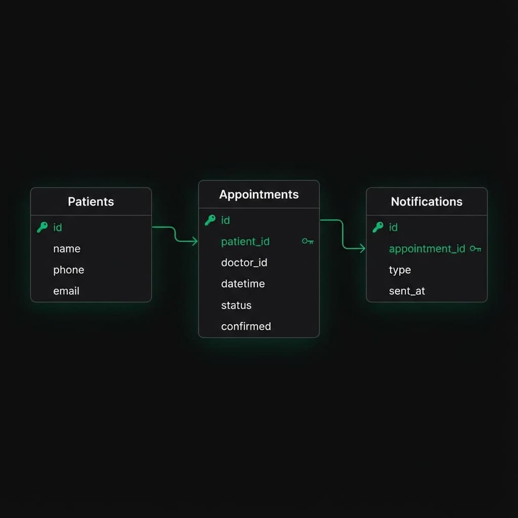 ER Diagram - Patients, Appointments, Notifications